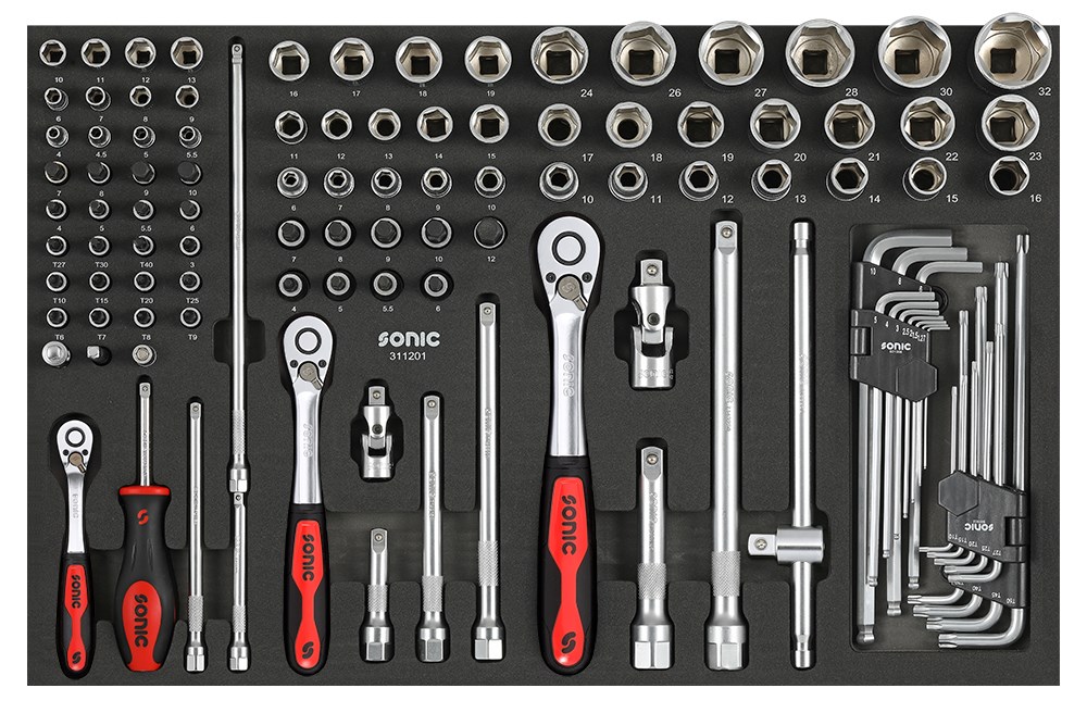 SFS 1/4'', 3/8'', 1/2'' Nuss- und Bit-Satz, 112-tlg.