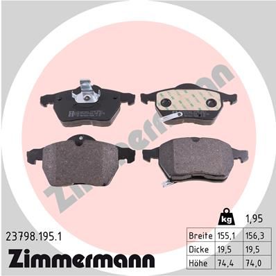 ZIMMERMANN Bremsbelagsatz, Scheibenbremse (23798.195.1)
