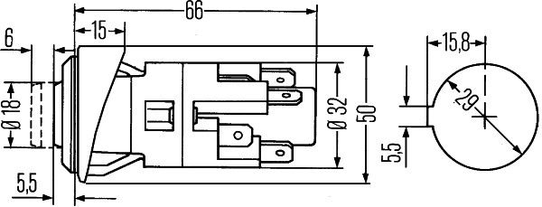 HELLA Warnblinkschalter (6HF 001 579-052)