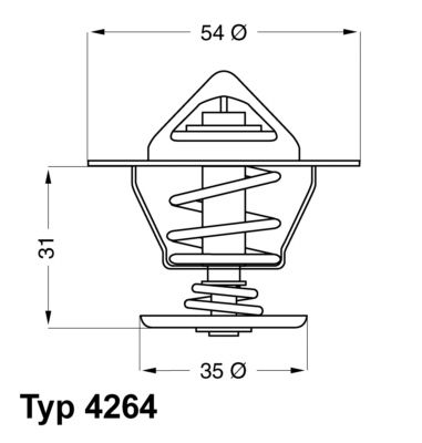 BorgWarner (Wahler) Thermostat, Kühlmittel (4264.87D)