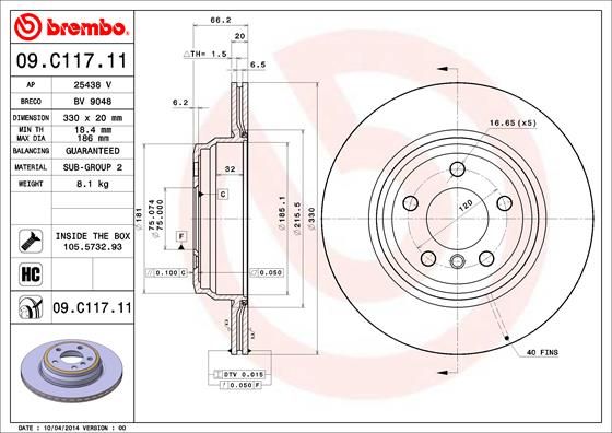 BREMBO Bremsscheibe (09.C117.11)