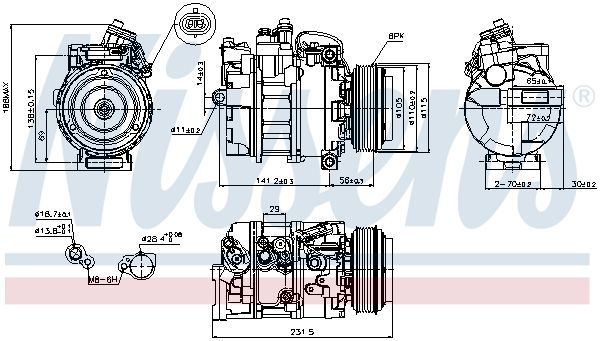 NISSENS Kompressor, Klimaanlage (89075) NISSENS Kompressor, Klimaanlage (89075)