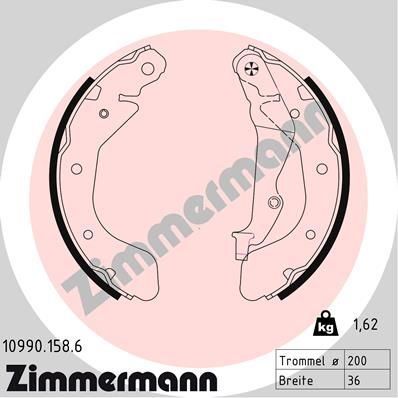 ZIMMERMANN Bremsbackensatz (10990.158.6)