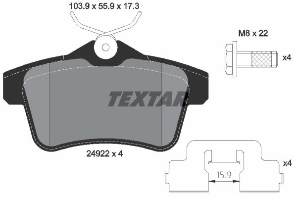 TEXTAR Bremsbelagsatz, Scheibenbremse (2492201)