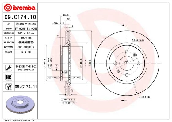 BREMBO Bremsscheibe (09.C174.11)