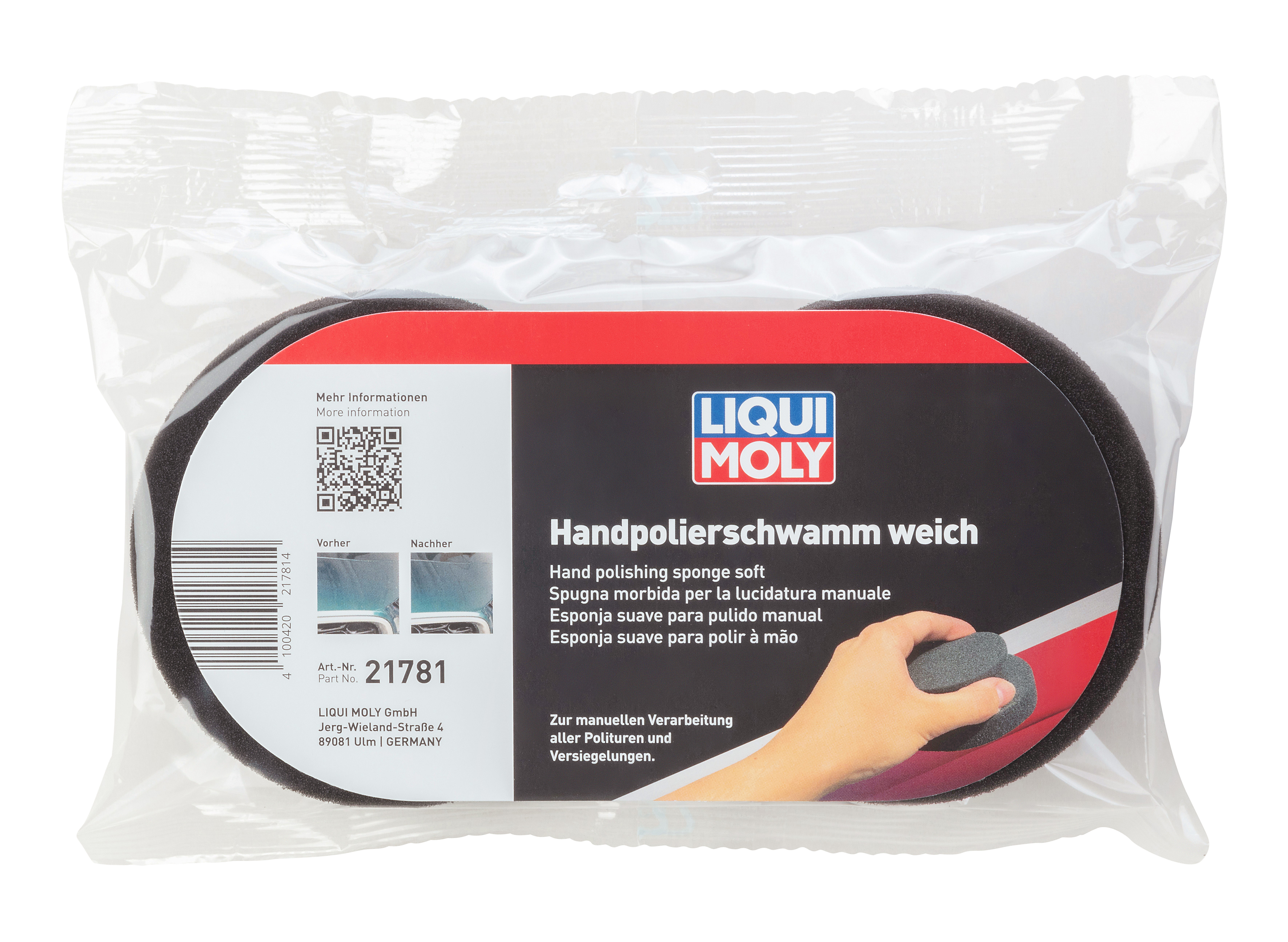 LIQUI MOLY Handpolierschwamm weich (2 Stück), 1 Stk (21781)