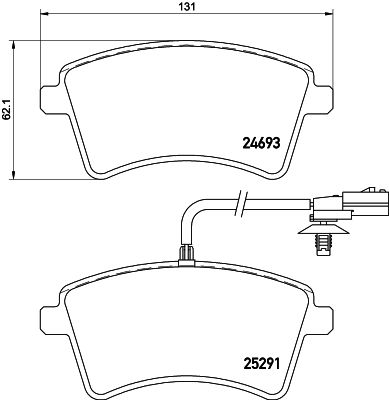 HELLA Bremsbelagsatz, Scheibenbremse (8DB 355 016-241)