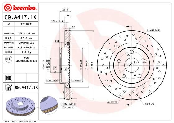 BREMBO Bremsscheibe (09.A417.1X)