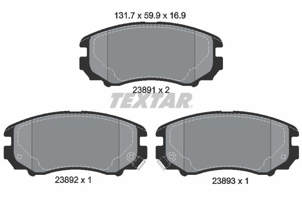 TEXTAR Bremsbelagsatz, Scheibenbremse (2389101)