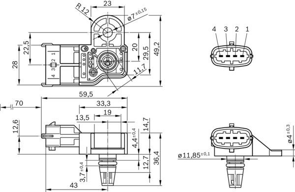 BOSCH Sensor, Ladedruck (0 261 230 302) Thumbnail