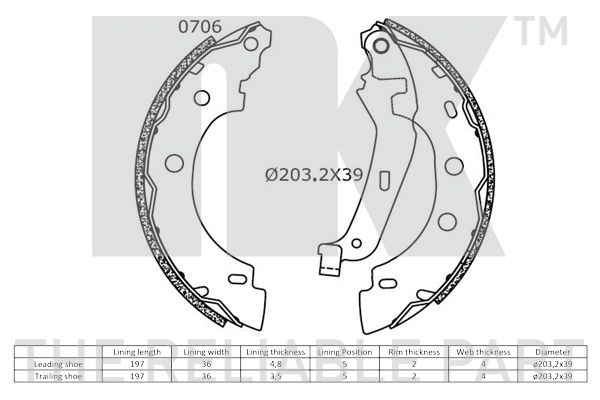 NK Bremsbackensatz (2739635) NK Bremsbackensatz (2739635)