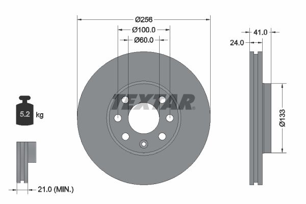 TEXTAR Bremsscheibe (92091803)