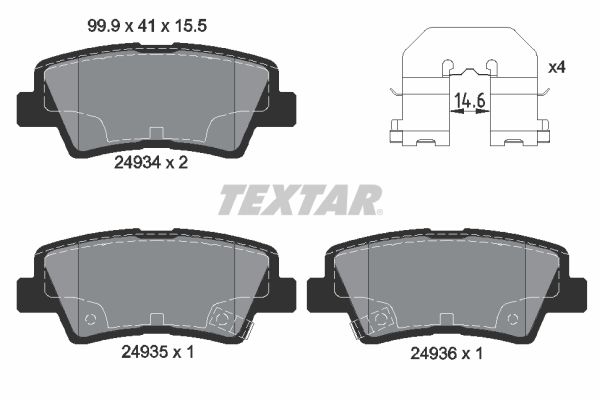 TEXTAR Bremsbelagsatz, Scheibenbremse (2493401)