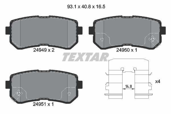 TEXTAR Bremsbelagsatz, Scheibenbremse (2494901)
