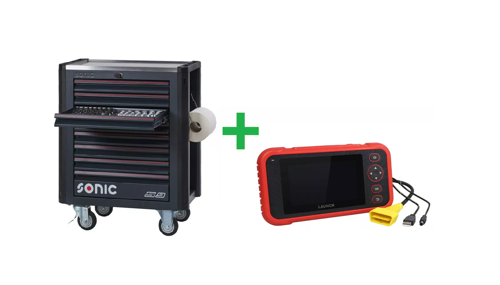 Bundle: Werkstattwagen NEXT S9 gefüllt 363-tlg & Launch CRP 129 EVO