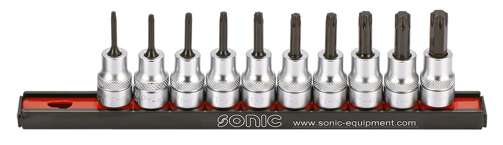 3/8'' TX Biteinsatz-Satz auf Steckleiste 10-tlg. 3/8'' TX Biteinsatz-Satz auf Steckleiste 10-tlg.