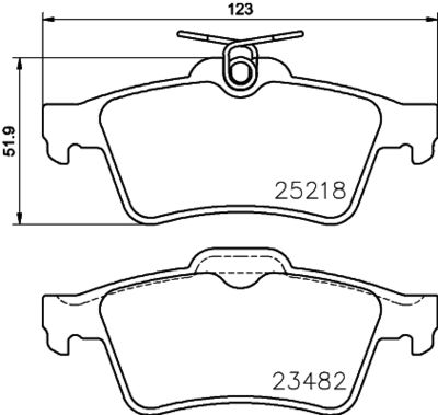 HELLA Bremsbelagsatz, Scheibenbremse (8DB 355 015-741)