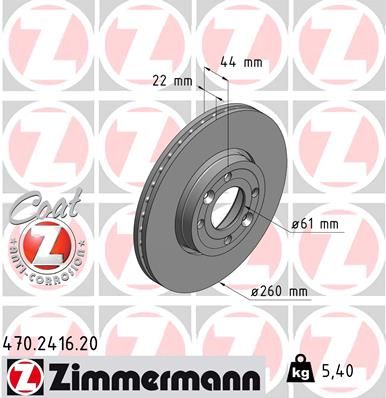 ZIMMERMANN Bremsscheibe (470.2416.20)