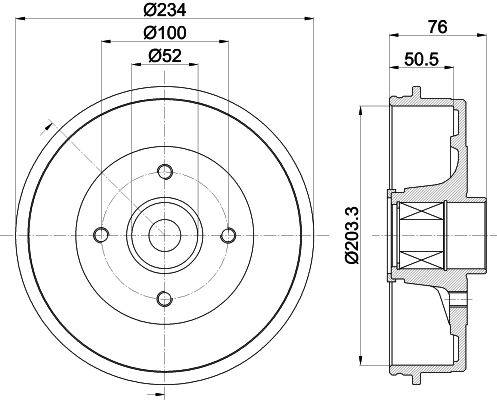 HELLA Bremstrommel (8DT 355 303-131)
