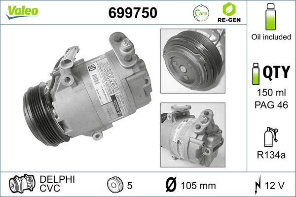 VALEO Kompressor, Klimaanlage (699750)