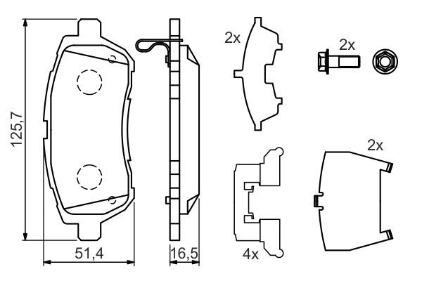 BOSCH Bremsbelagsatz, Scheibenbremse (0 986 494 320)