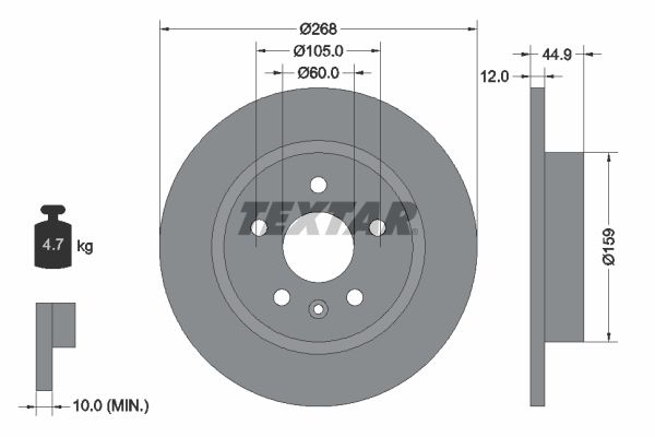 TEXTAR Bremsscheibe (92205503)