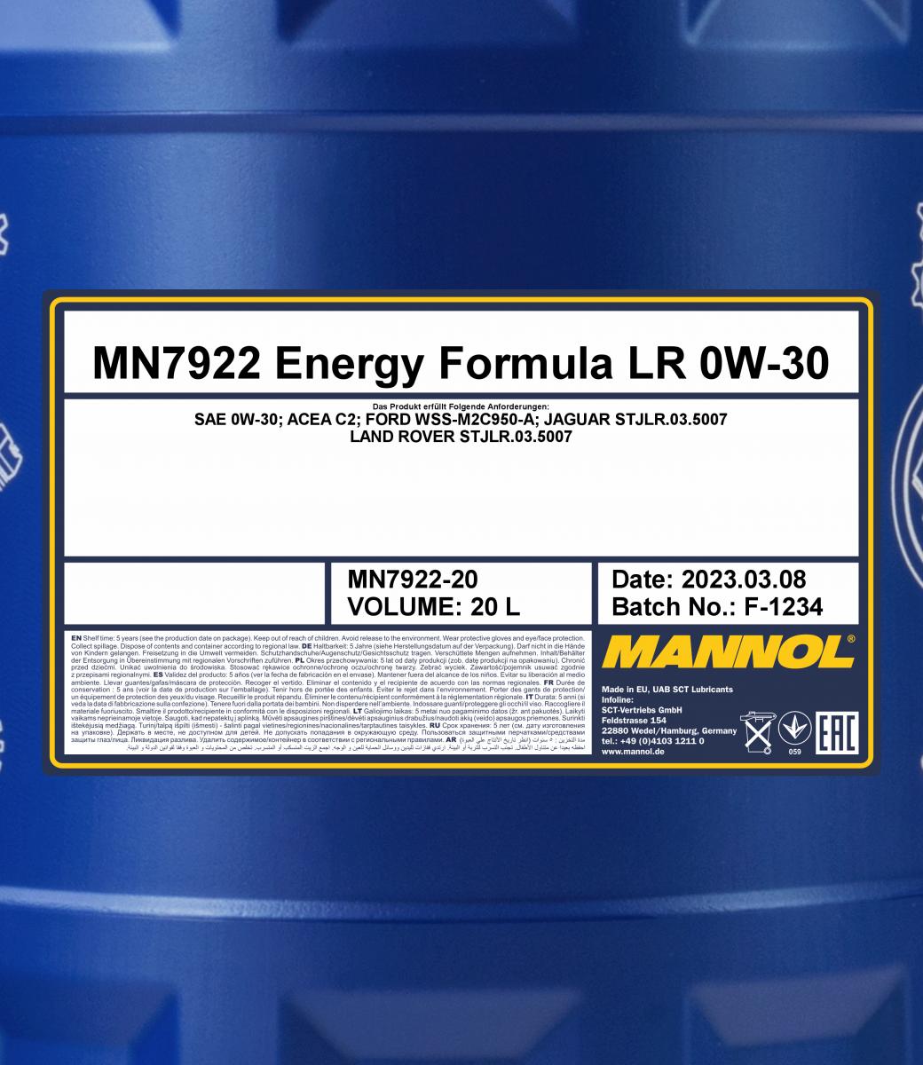 MN7922 Energy Formula LR 0W-30