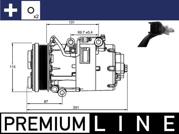 MAHLE Kompressor, Klimaanlage (ACP 868 000P)