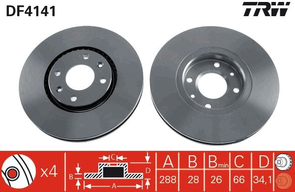 TRW Bremsscheibe (DF4141)