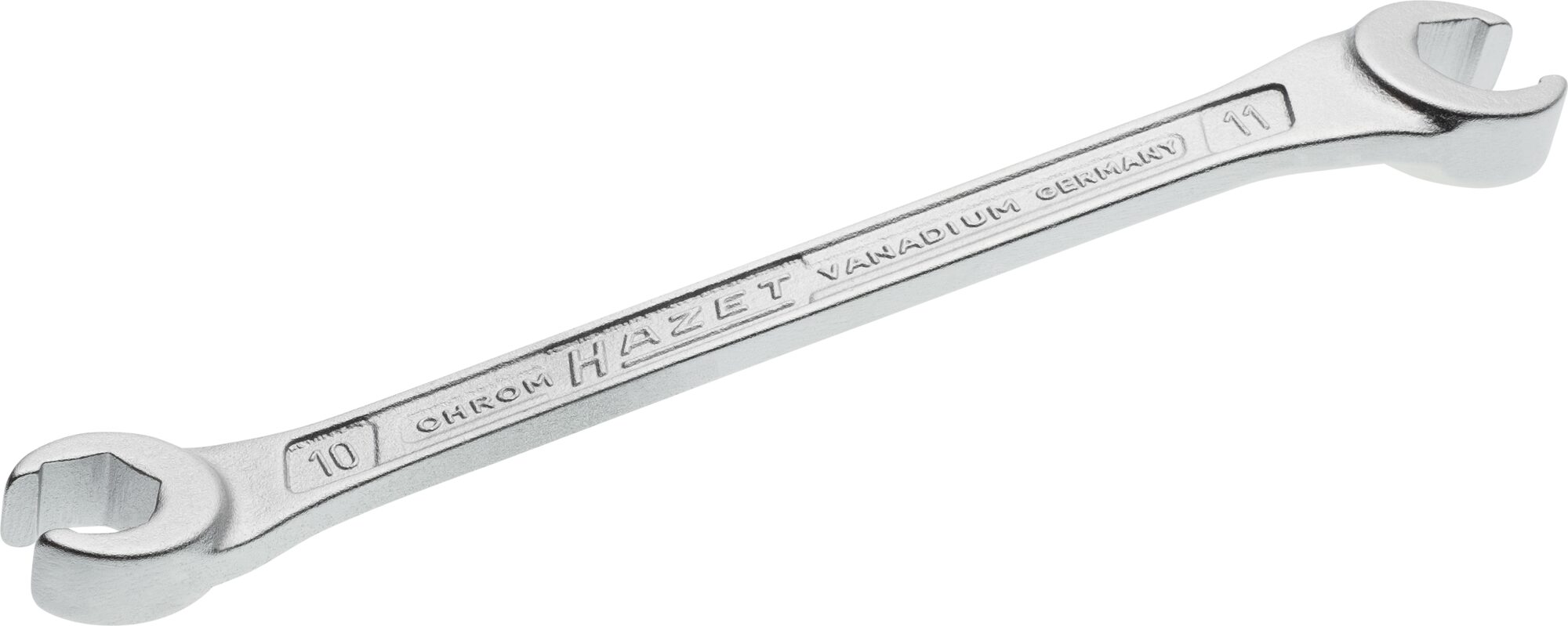HAZET Doppel-Ringschlüssel ∙ offen 612-10X11 ∙ Außen-Sechskant Profil ∙ 10 x 11 mm
