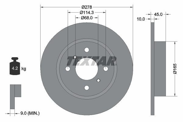TEXTAR Bremsscheibe (92128700)