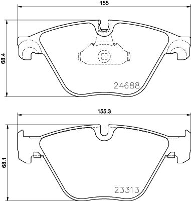 HELLA Bremsbelagsatz, Scheibenbremse (8DB 355 015-261)
