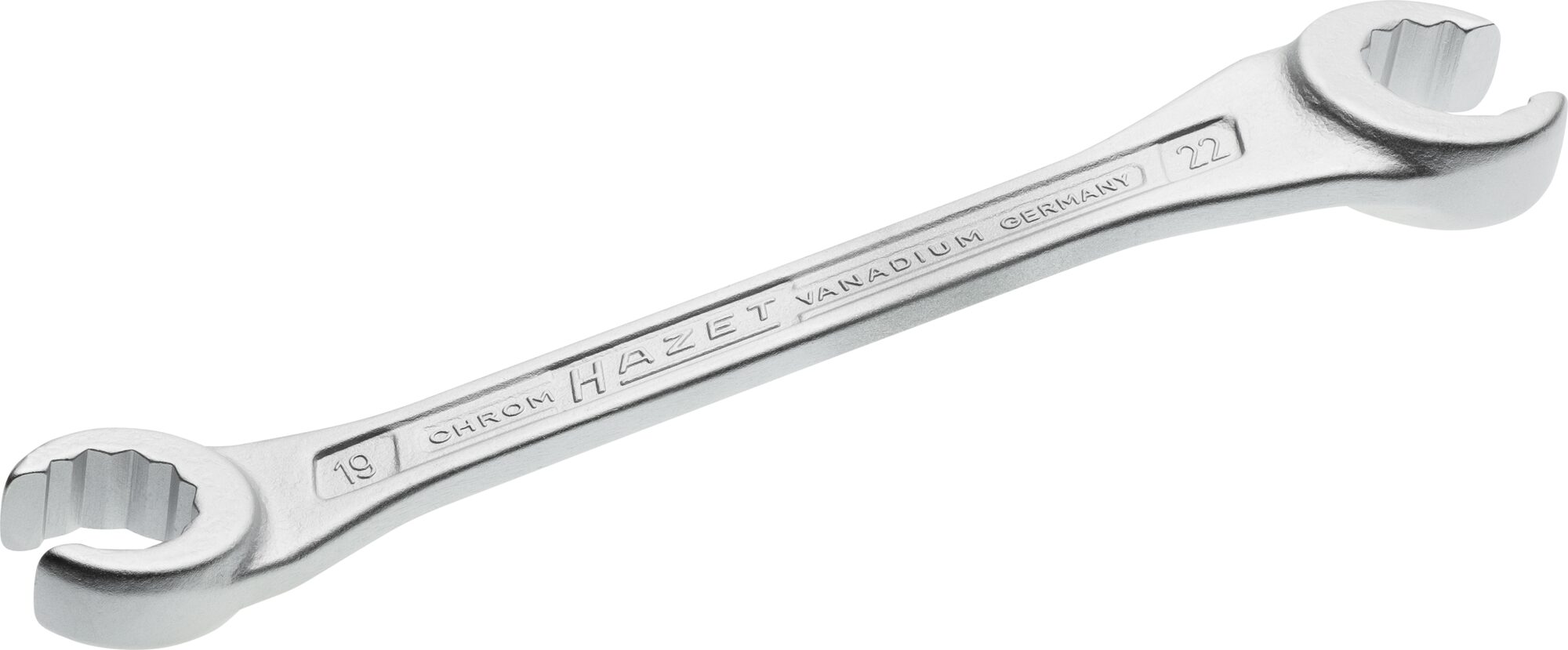 HAZET Doppel-Ringschlüssel ∙ offen 612-19X22 ∙ Außen-Doppel-Sechskant Profil ∙ 19 x 22 mm