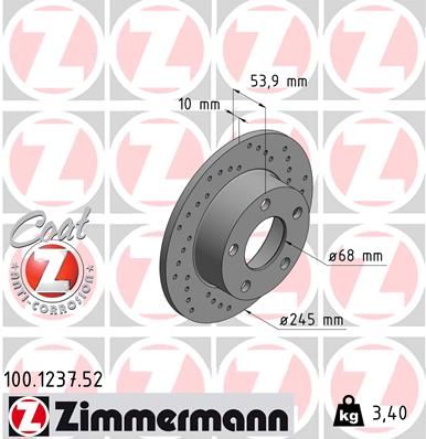 ZIMMERMANN Bremsscheibe (100.1237.52)