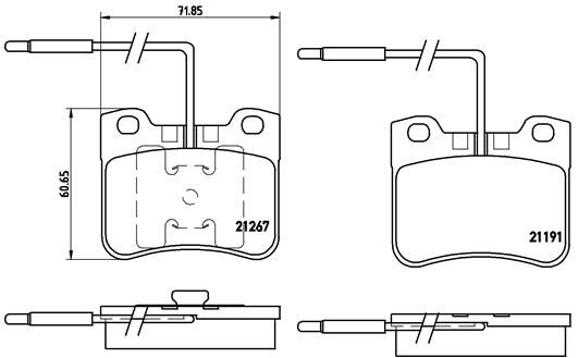 BREMBO Bremsbelagsatz, Scheibenbremse (P 61 047)
