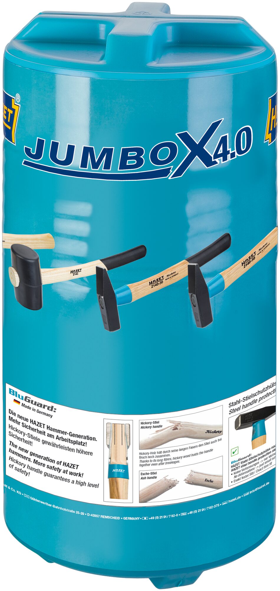 HAZET Hammer Satz in JumBoX 4.0 2140/4 ∙ Anzahl Werkzeuge: 4
