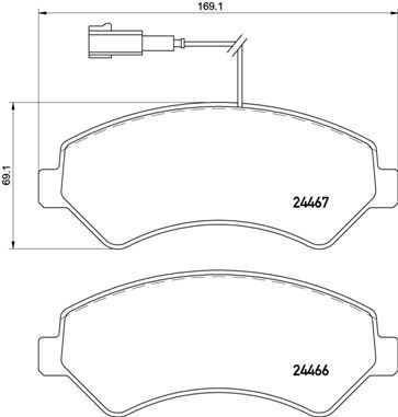 BREMBO Bremsbelagsatz, Scheibenbremse (P 61 118)