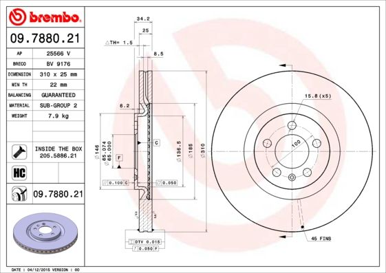 BREMBO Bremsscheibe (09.7880.21)