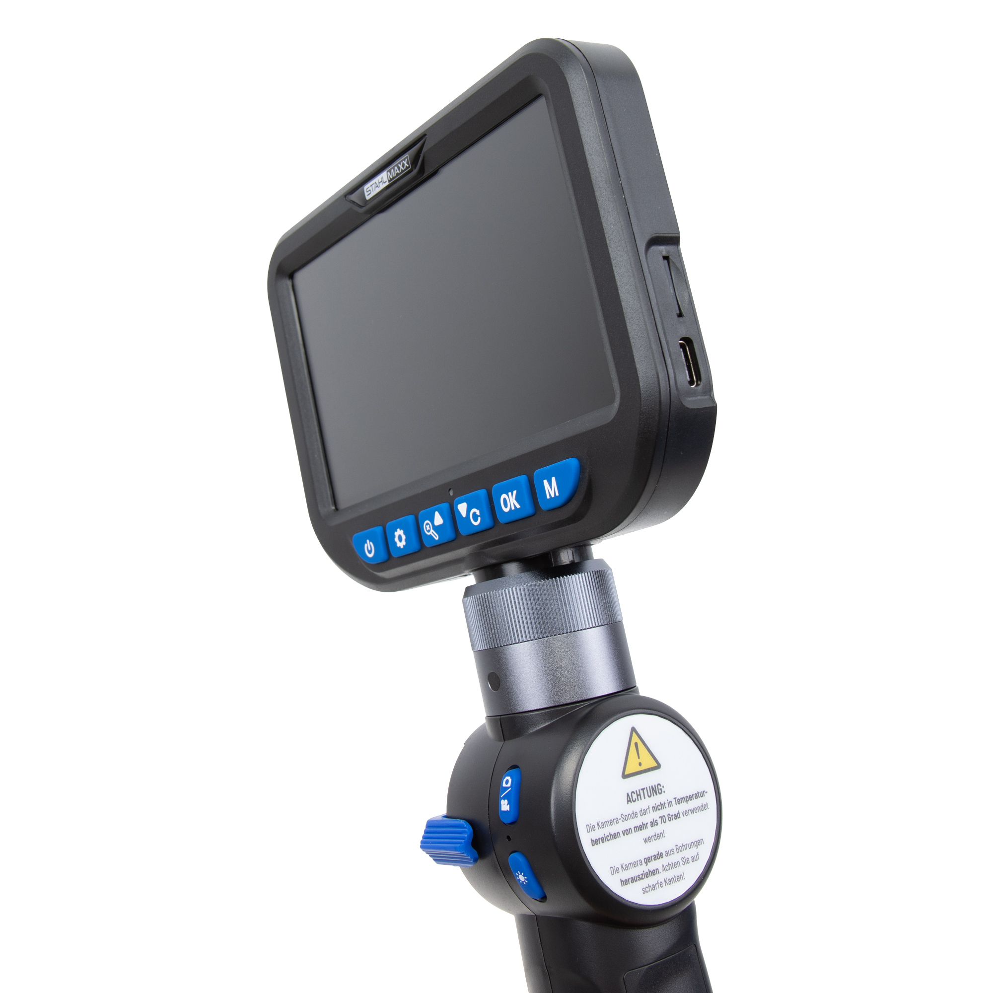 Inspektionskamera, 4 mm mit LED und HD Farb-Display, schwenkbar Version 2.0 
