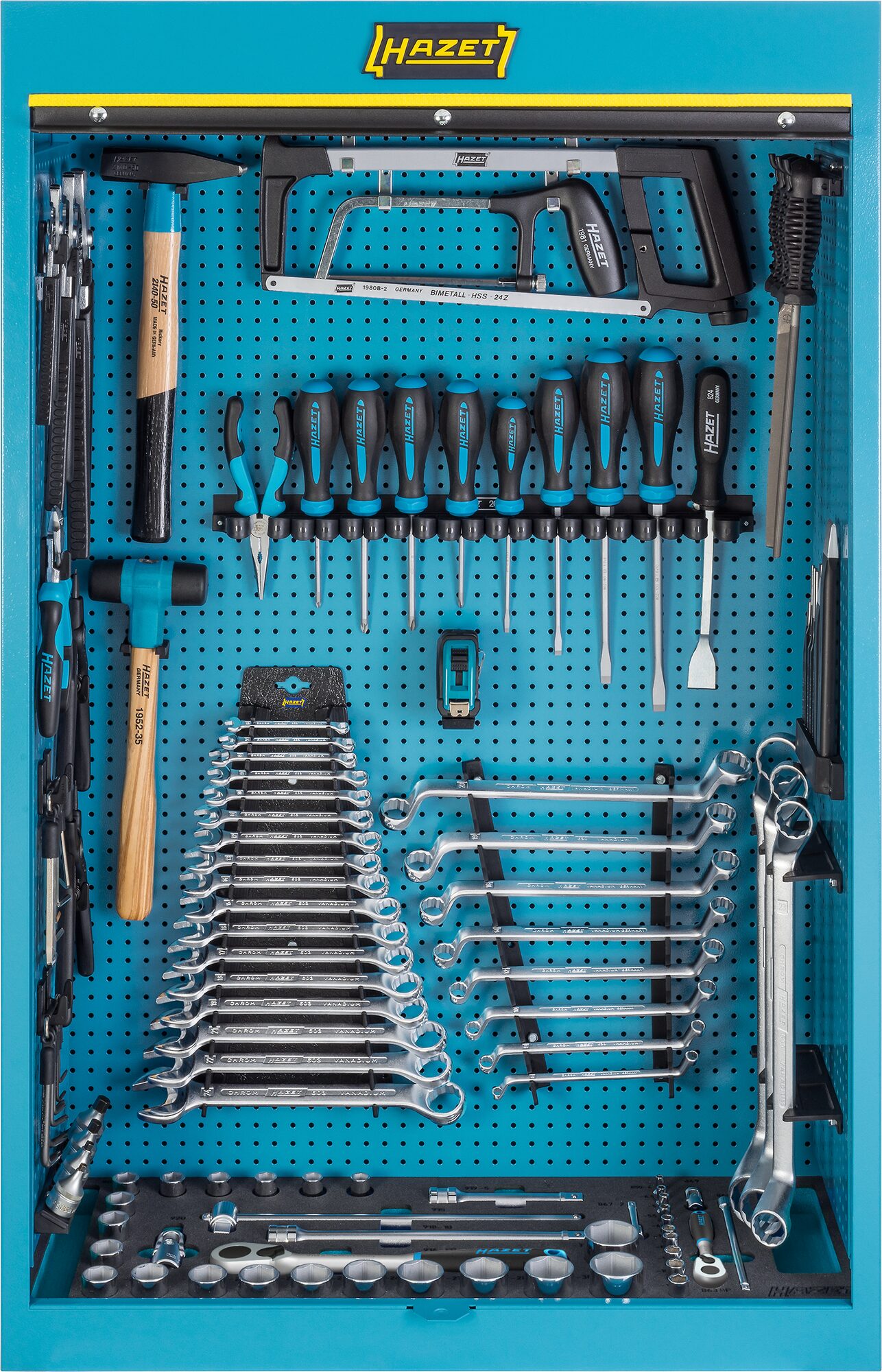 HAZET Werkzeugschrank ∙ mit Sortiment 111/116 ∙ Anzahl Werkzeuge: 116