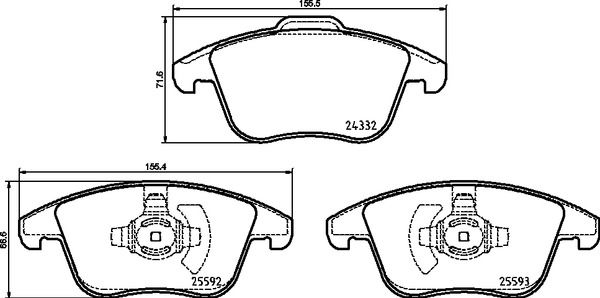 BREMBO Bremsbelagsatz, Scheibenbremse (P 24 211)