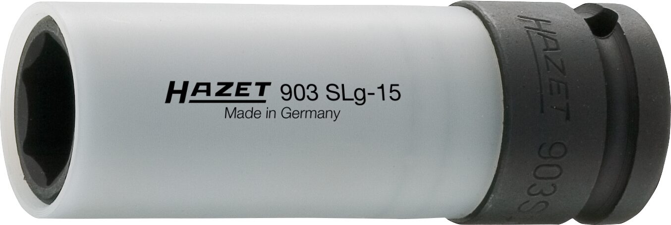 HAZET Schlag- ∙ Maschinenschrauber Steckschlüsseleinsatz ∙ Sechskant 903SLG-15 ∙ Vierkant12,5 mm (1/2 Zoll) ∙ Außen-Sechskant-Tractionsprofil ∙ 15 mm 4000896072231 903SLG-15