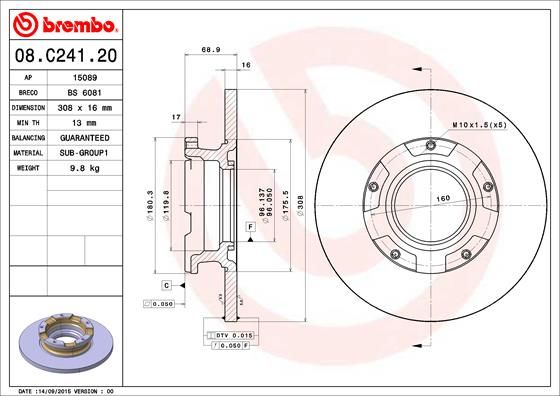 BREMBO Bremsscheibe (08.C241.20)