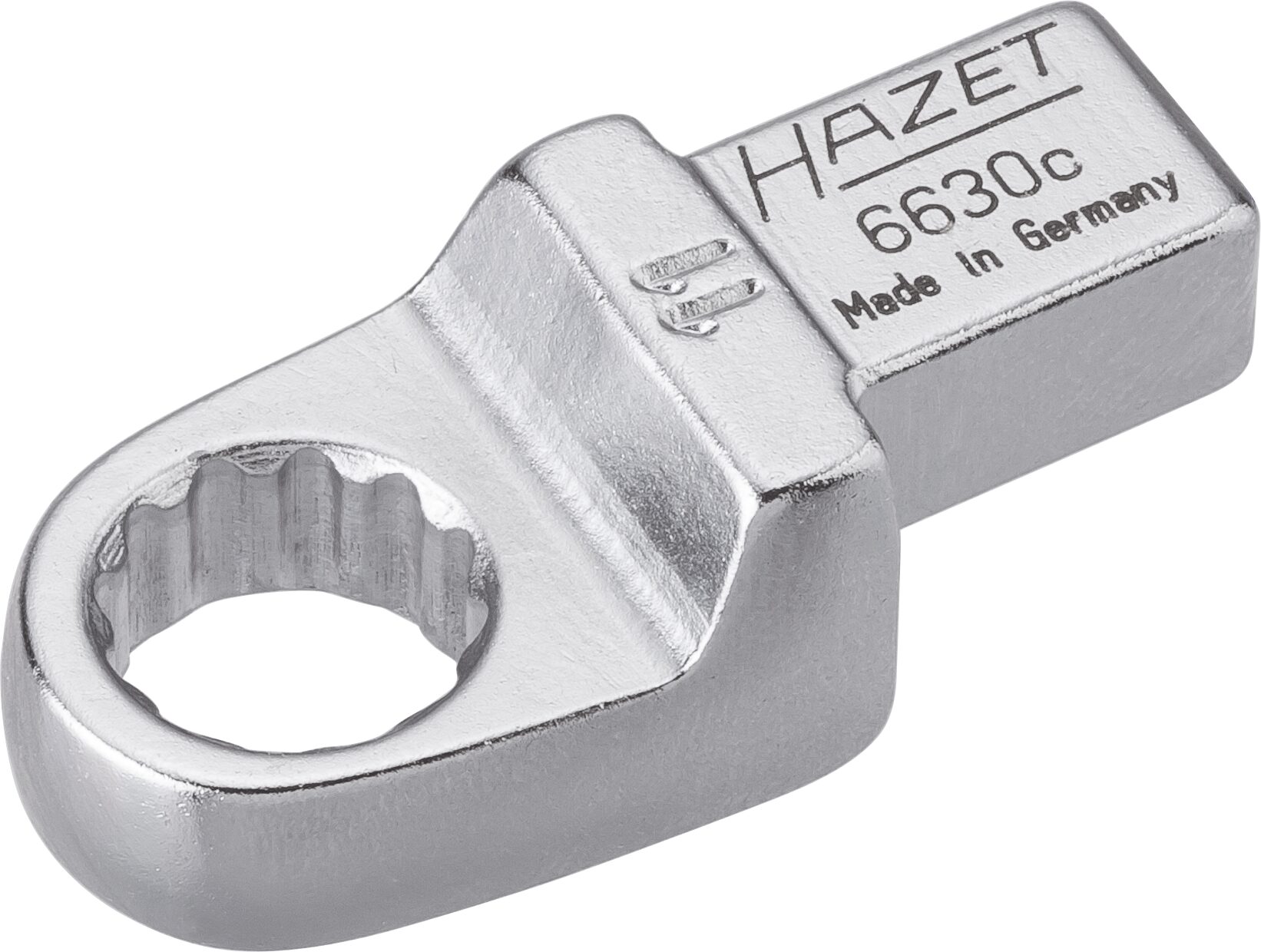 HAZET Einsteck-Ringschlüssel 6630C-11 ∙ Einsteck-Vierkant 9 x 12 mm ∙ Außen-Doppel-Sechskant-Tractionsprofil ∙ 11 mm