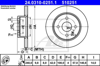 ATE Bremsscheibe (24.0310-0251.1)