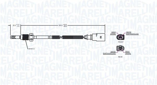 MAGNETI MARELLI Sensor, Abgastemperatur (172000123010)