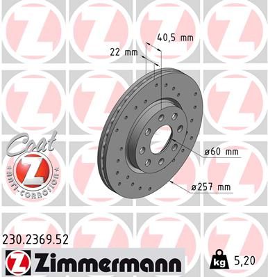 ZIMMERMANN Bremsscheibe (230.2369.52)