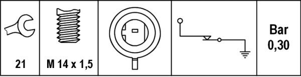 HELLA Öldruckschalter (6ZL 003 259-601) 4082300147667 6ZL 003 259-601