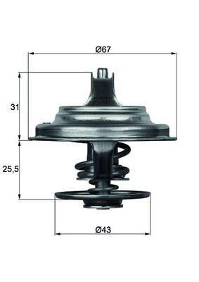 MAHLE Thermostat, Kühlmittel (TX 23 83D)