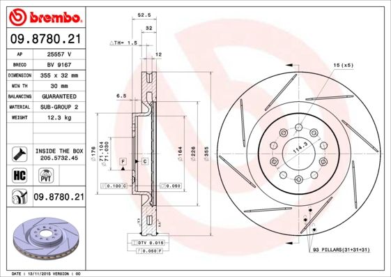 BREMBO Bremsscheibe (09.8780.21)